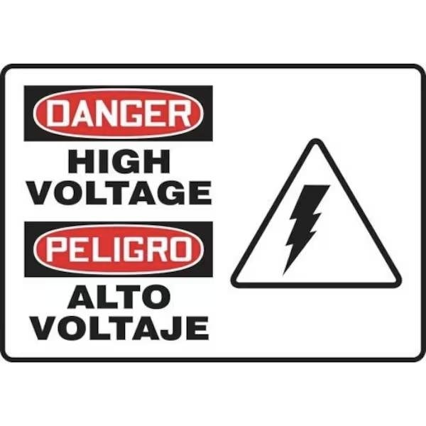 Accuform BILINGUAL OSHA CAUTION SAFETY SIGN SBMECR636VS SBMECR636VS - main